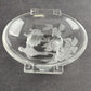 Verlys Frosted Dish Floral Bowl Tab Handle Clear Art Deco Intaglio Made In USA