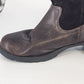 Sonoma Western Ankle Boots Life Style Women's 8.5 Brown Block Heel Fur Trim