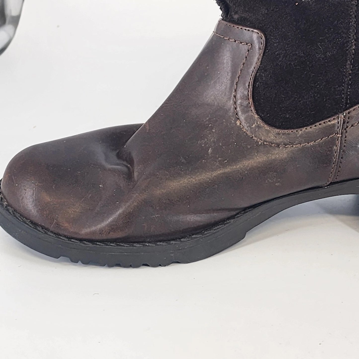Sonoma Western Ankle Boots Life Style Women's 8.5 Brown Block Heel Fur Trim
