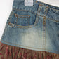 Younique Denim Patchwork Boho Midi Skirt Blue Brown Paisley Women Size 7 Button