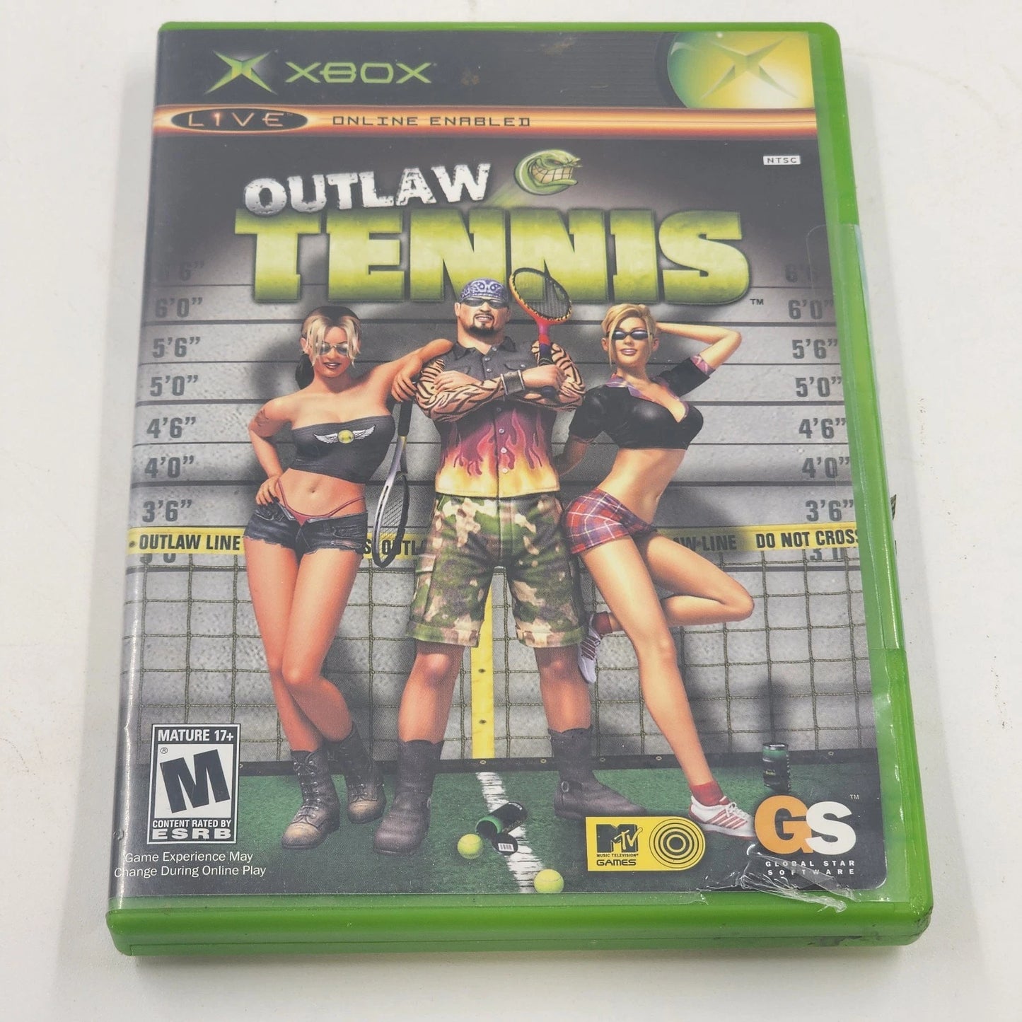 Outlaw Tennis Microsoft Xbox 2005 Complete CIB Game with Manual Online Enabled