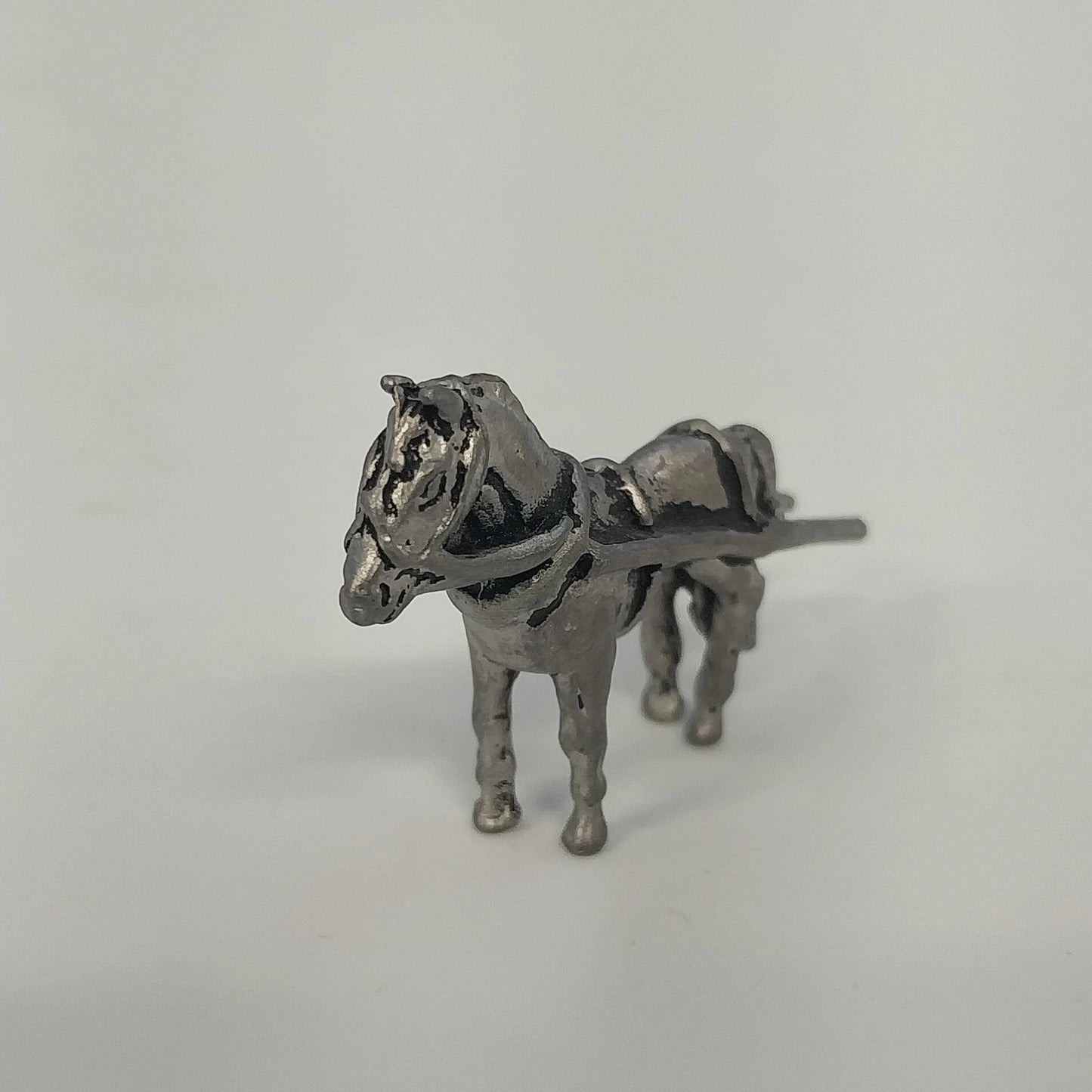 Pewter Horse Drawn Amish Buggy Carriage Miniature Figurine Vintage 2.5"