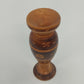 Hand Crafted Wooden Bud Vase Brown Carved Detailed Inlay Folk Art 6.9" Vintage