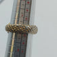 Gold Tone Snake Wrap Bypass Ring Textured Serpent Black Eyes Size 8 Jewelry