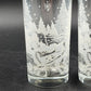 2 Avon Winter Scene Horse & Sleigh Drinking Glasses 2.8"d x 6.25"h Vintage 1995