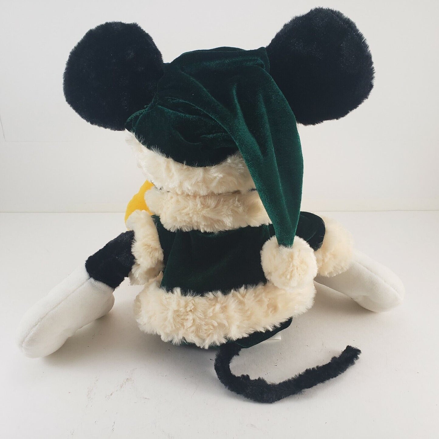 Christmas Mickey Mouse 16" Plush Green Suit Cap Disney Store Original Authentic