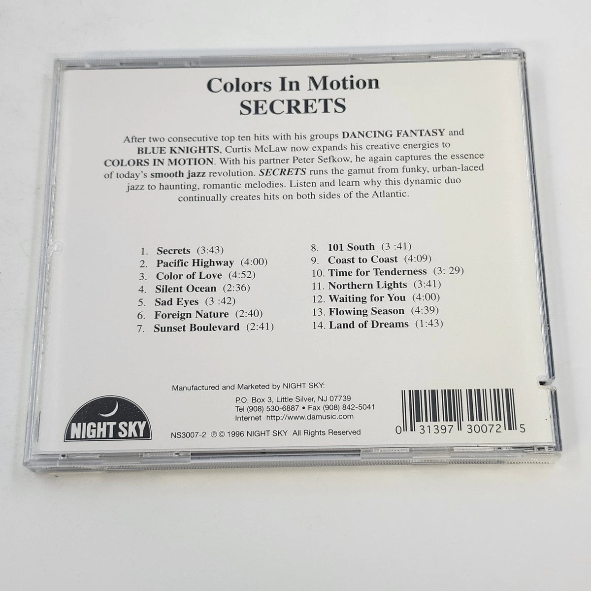 Colors In Motion Secrets CD Night Sky NS3007-2 New Age Smooth Jazz Ambient 1996