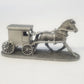 Spoontiques PP643 Horse & Buggy Pewter Figurine Amish Carriage Gray 1986 Vtg