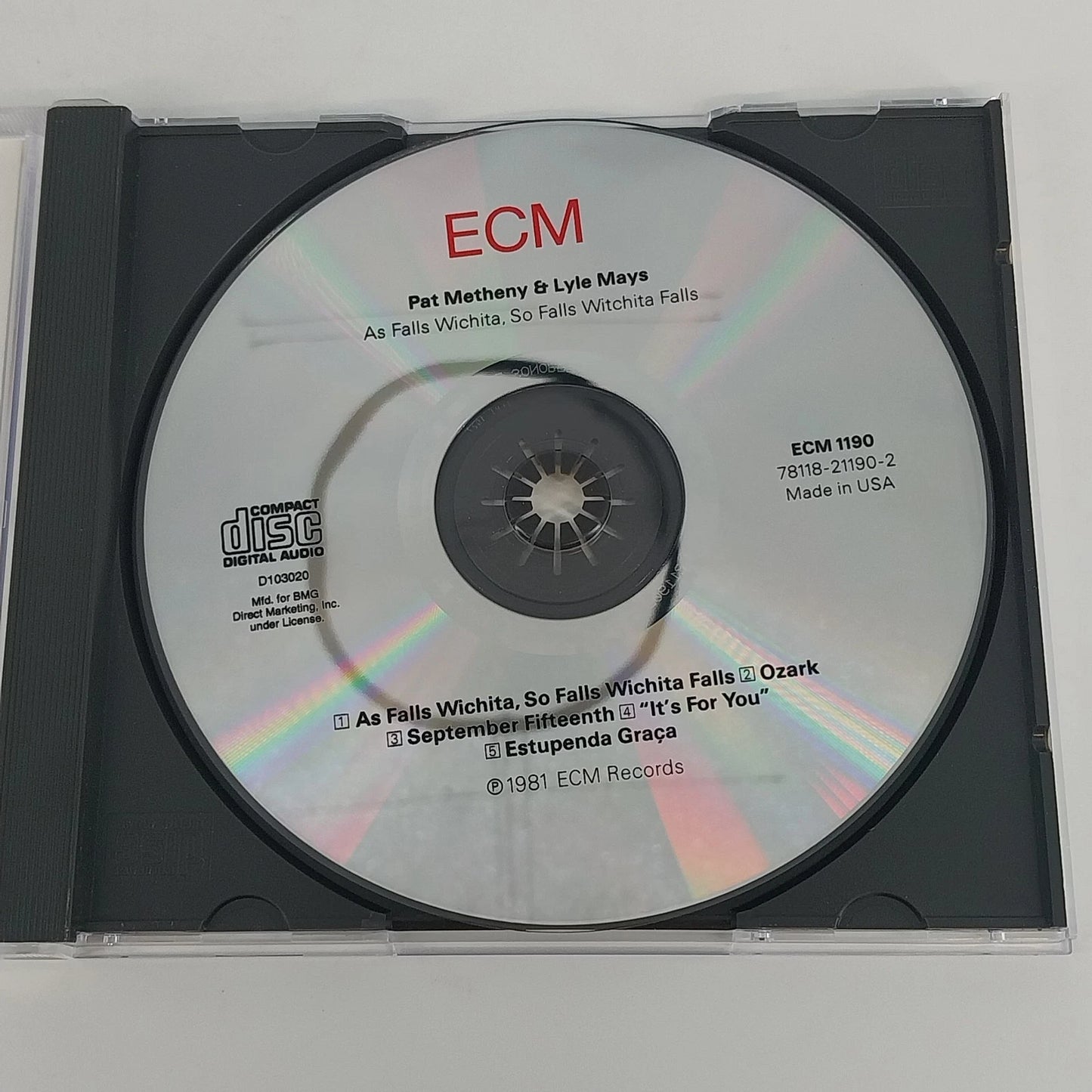 Pat Metheny & Lyle Mays As Falls Wichita So Falls Wichita Falls CD 1981 ECM Jazz