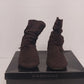 Rampage Beckett Brown Faux Suede Ankle Boots Shoe Womens 7.5 Bow Slouchy China
