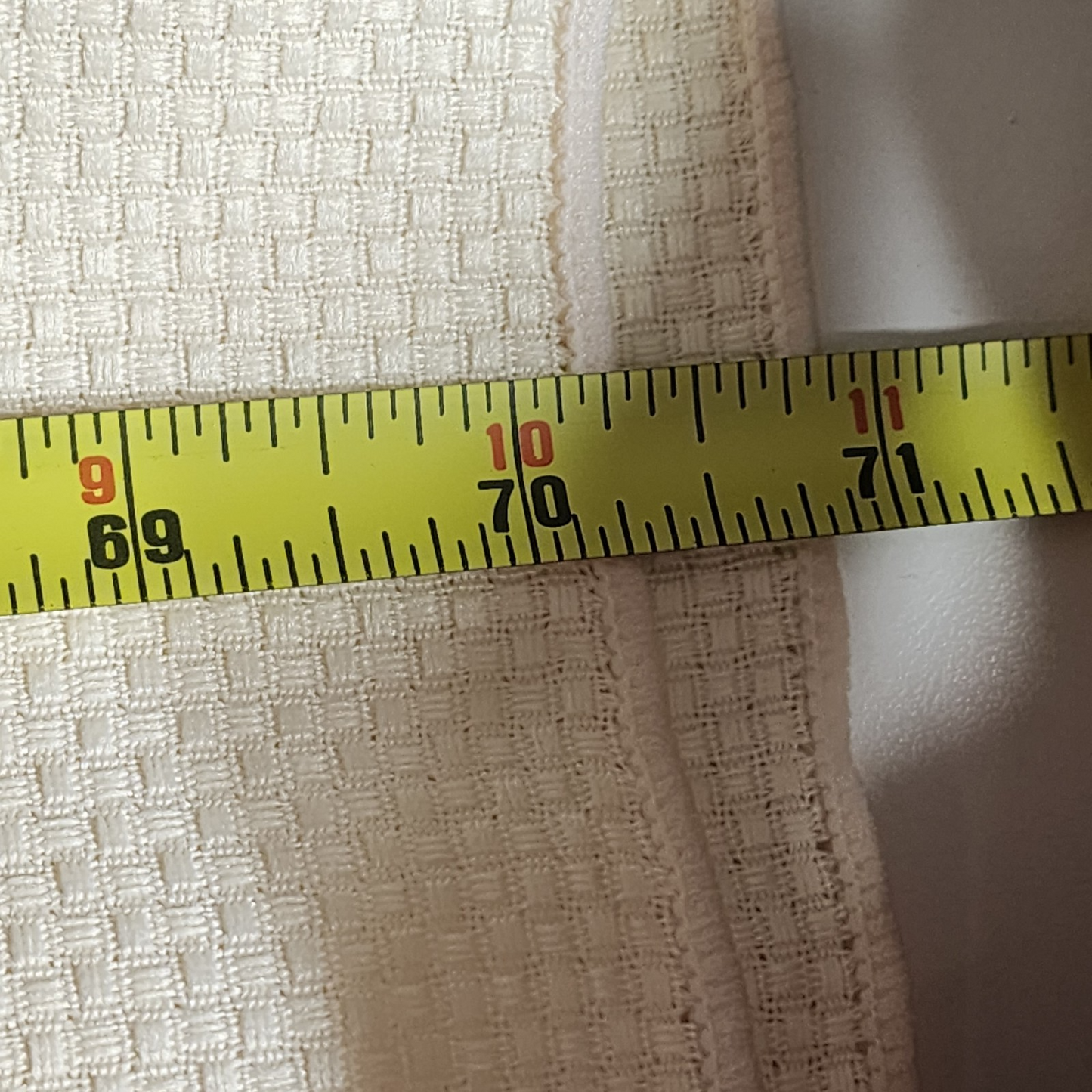Soft Off White Tablecloth with Waffle Woven Weave Pattern 51" x 71" Rectangle