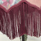 Victorian Bell Shape Fringed Table Lamp Poppy Plant Shape Body 2 Bulbs 30" Tall