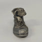 Little Gallery Dog in Shoe Pewter Figurine Kraczkowski 2" 1980 Vintage