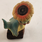 Inarco Bird on Log Figurine Japan Blue Yellow Porcelain Flower Hat 4¼" # E-1677