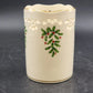 Lenox Pierced Holly Votive Candle Holder Vase Holiday Dimension Ivory Porcelain