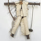 Handmade Wood Hunter Rustic Figure 7" Bow Leather Clothing Folk Art Primitive