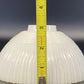 Pressed Milk Glass Ribbed Lamp Slip Shade Scalloped 6" Rim 1.5" Fitter Antique