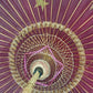 Japanese Wagasa Oiled Paper Umbrella Purplish Red Waterproof 39" Parasol Vintage