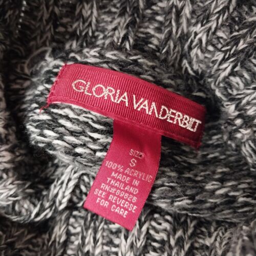 Gloria Vanderbilt Women's Size S Black Gray Turtleneck Sweater Raglan Sleeve