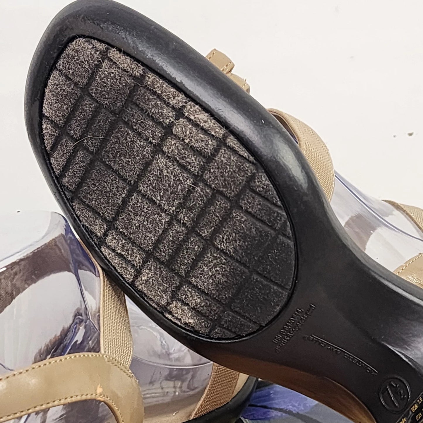 Montego Bay Club Marian Wedge Sandals Womens 7.5 Taupe Slip On