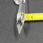 4 Icicle Spear Crystal Glass Vintage Prisms 2.9" w Octagon Accent Wire Connector