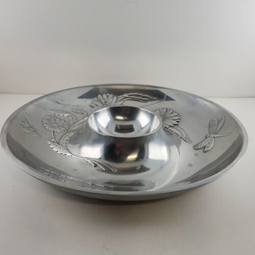 Lenox Butterfly Meadow Hollowware Aluminum Heavy Chip & Dip Tray 14.5" Diameter
