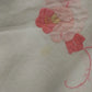 Handmade White Tablecloth Pink Applique Floral Embroidered Hemmed 96x66 Vintage