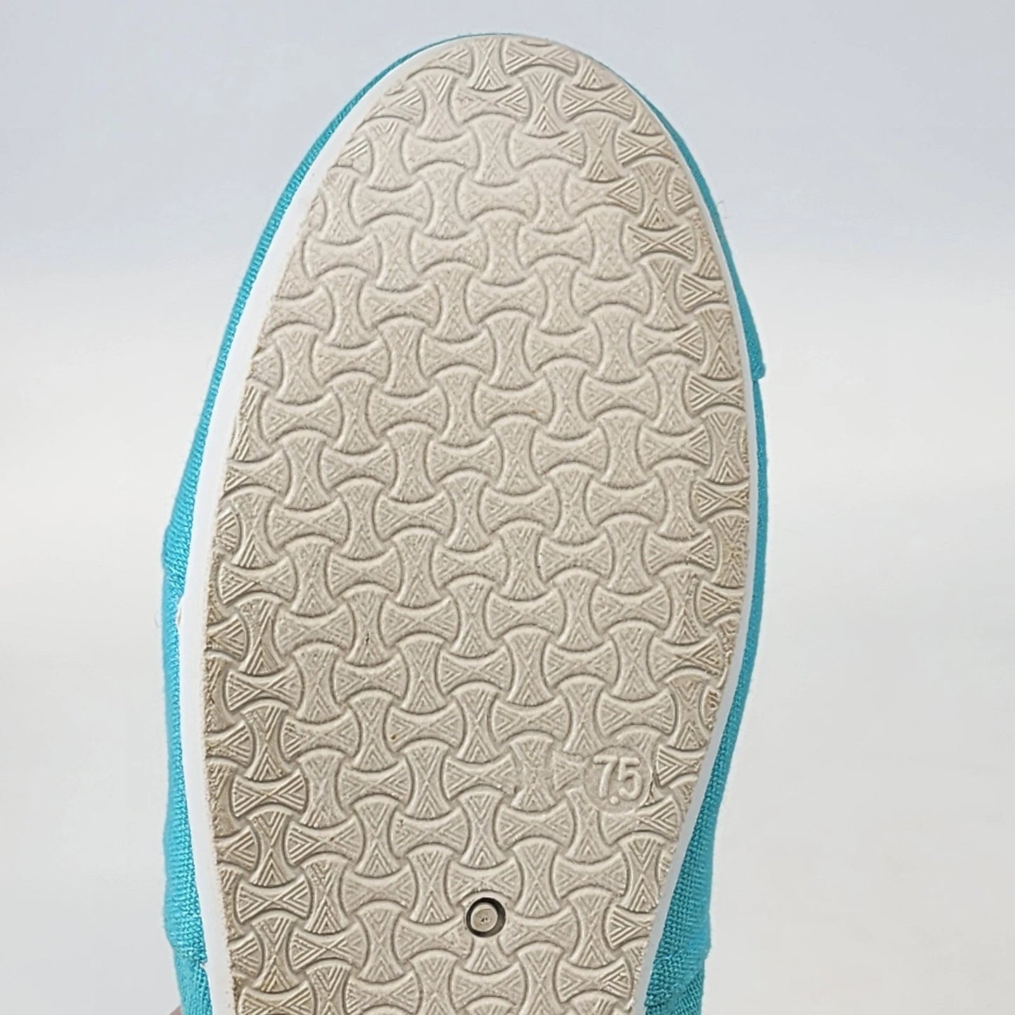 Aqua Light Blue Canvas Slip On Loafers Women 7.5 Casual