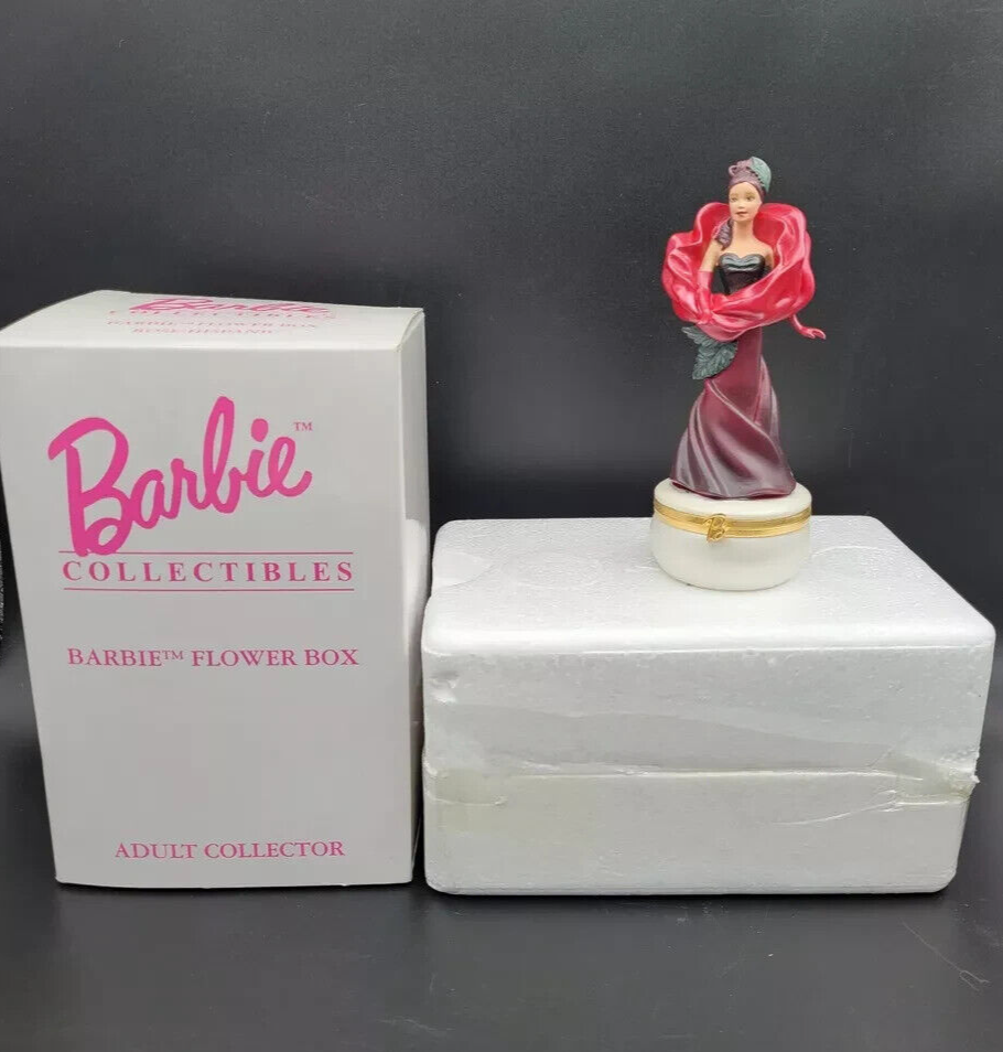 Barbie Flower Box Rose Hispanic Figure Trinket Box New COA Adult Collector Boxed