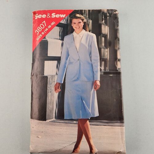 See & Sew 3807 Vintage 70s Sewing Pattern Misses Jacket & Skirt Size B 14-18