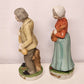 2 Flambro Folk Musicians 12” Porcelain Figurines Man and Woman with Instruments