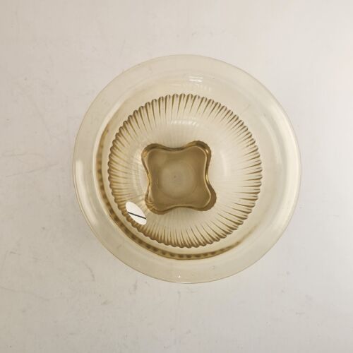 Federal Glass Golden Glow 3 Piece Mixing Nesting Bowls Ribbed Rolled Edge Yellow