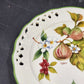 Brunelli Tiffany Pattern Reticulated Figs and Flowers Plate 8.5" Italy Signed
