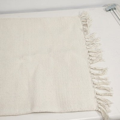 Wall Hanging Area Rug Christmas Pattern Fabric Panel Fringed Heavy Cloth 36"x20"