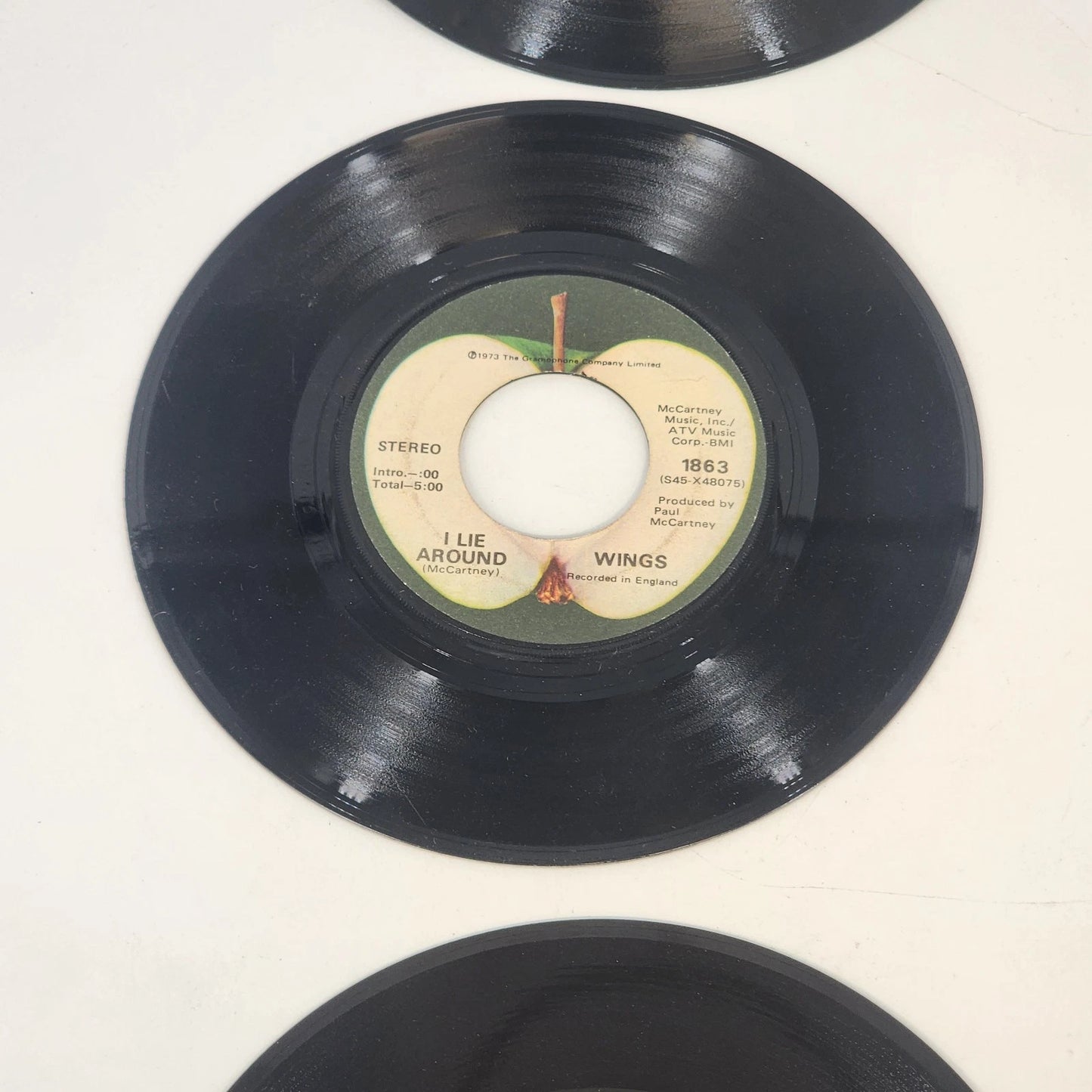 1970s 3-Pack 45RPM Vinyl Wings Guess Who Rocky Theme Records