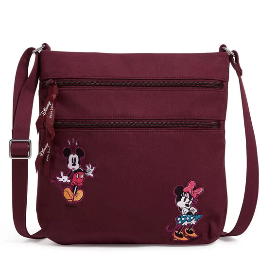 Vera Bradley Triple Zip Hipster Flirty Mickey & Minnie on Maroon Disney NWT