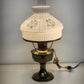 Aladdin Kerosene-Electric Mantle Lamp Solid Brass Crystal Dogwood Glass Shade