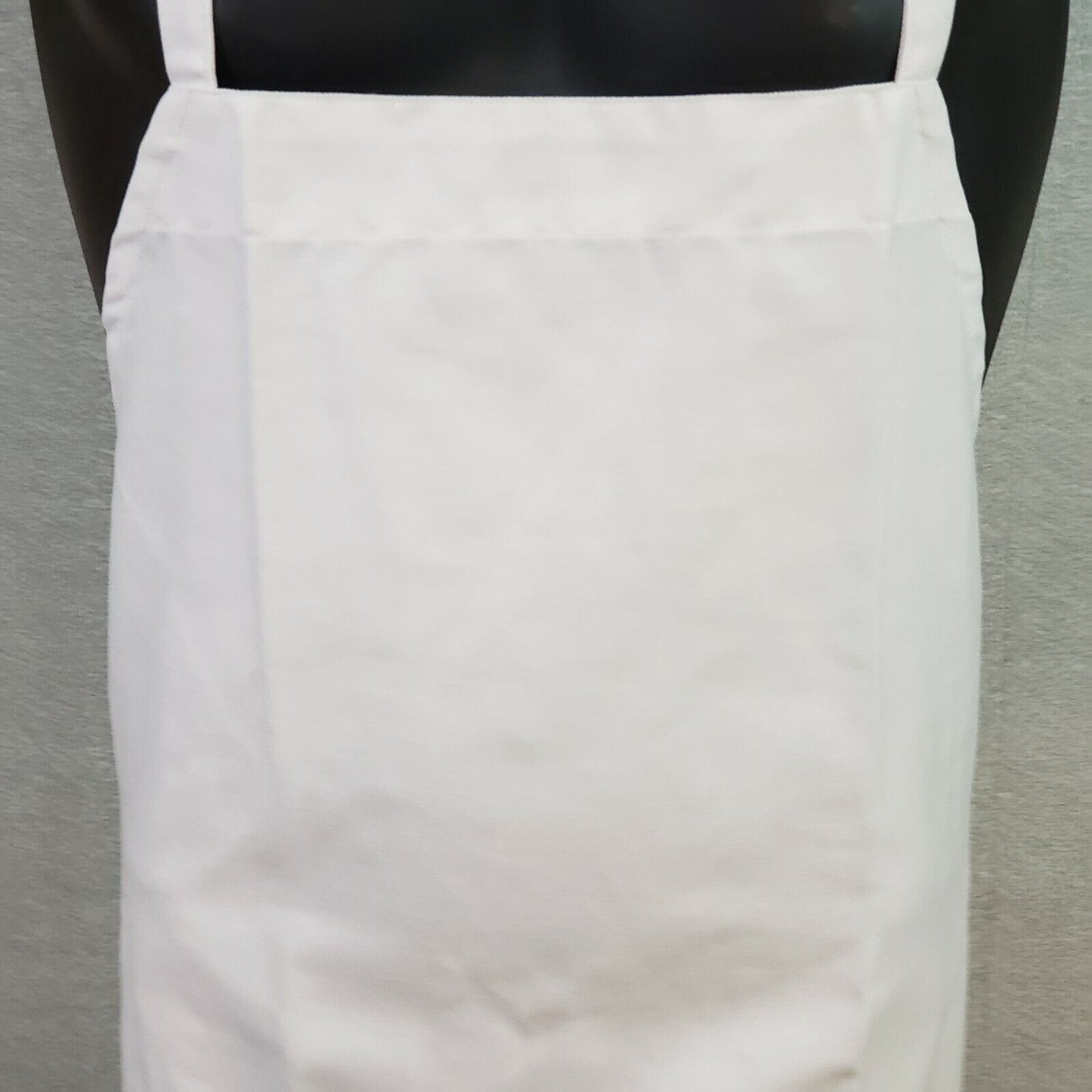 White Bar Kitchen Bib Apron B5 Fame Fabrics No Pockets 33"L x 29"W Stained Spots