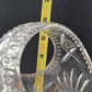 Cut Crystal Basket Amber Cut to Clear Etched Floral Handled 6" Vintage