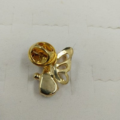 Gold Tone Angel Brooch & Lapel Pin Set Faux Pearl & Rhinestone Holiday Jewelry