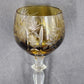 4 Bohemian Cordial Glasses Crystal Cut-to-Clear Wine Hocks 8.75" Multi-Color