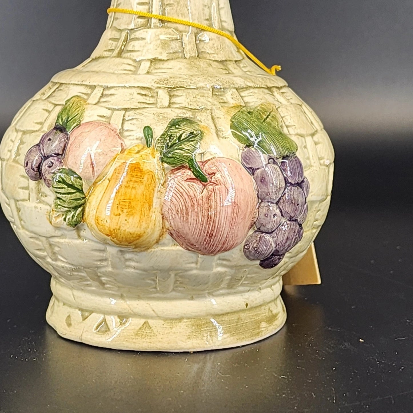 The Leonardo Collection Vase Fruit Basketweave Relief 9.25" Ceramic Fine Arts