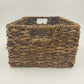 Water Hyacinth Woven Storage Basket Medium 12" w/ Metal Frame Organizer