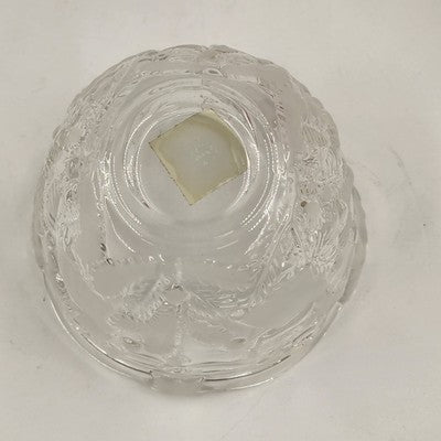 Mikasa Christmas Holiday Lights Candle Holder w Angels Crystal Frosted Glass 3"