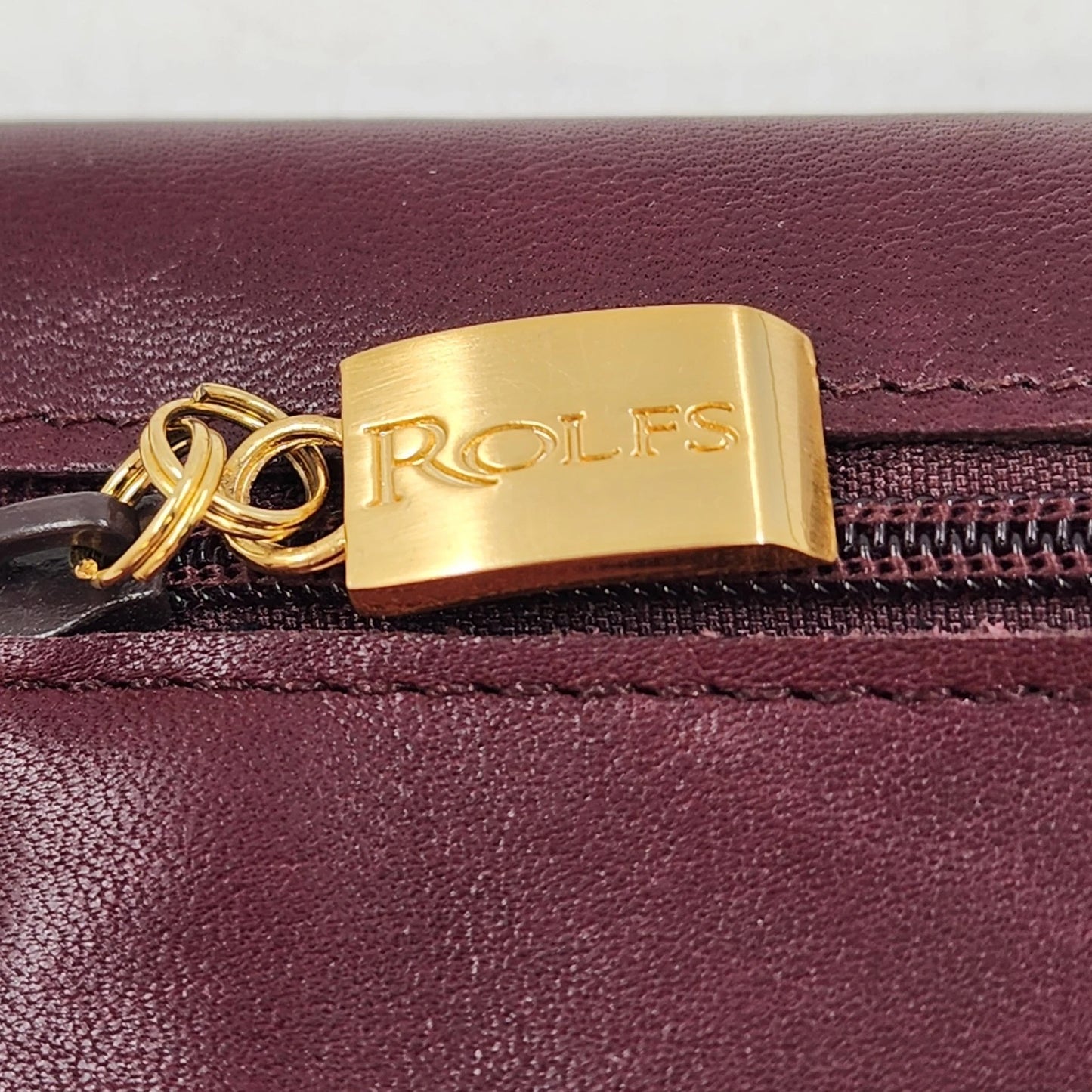 Rolfs Women's Genuine Brown Leather Tri-Fold Wallet Organizer Card Fold-Out Vtg