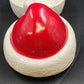 Santa Claus Head Smiley Face Ceramic Christmas Cookie Jar Canister 7.25" Tall