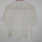 Liz Claiborne White Sheer Button Front Blouse Women's Small Short Sleeve Top