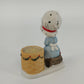 Jasco Christmas Luvkins Mrs Claus Candle Holder Knitting Cat Porcelain 1978 Vtg