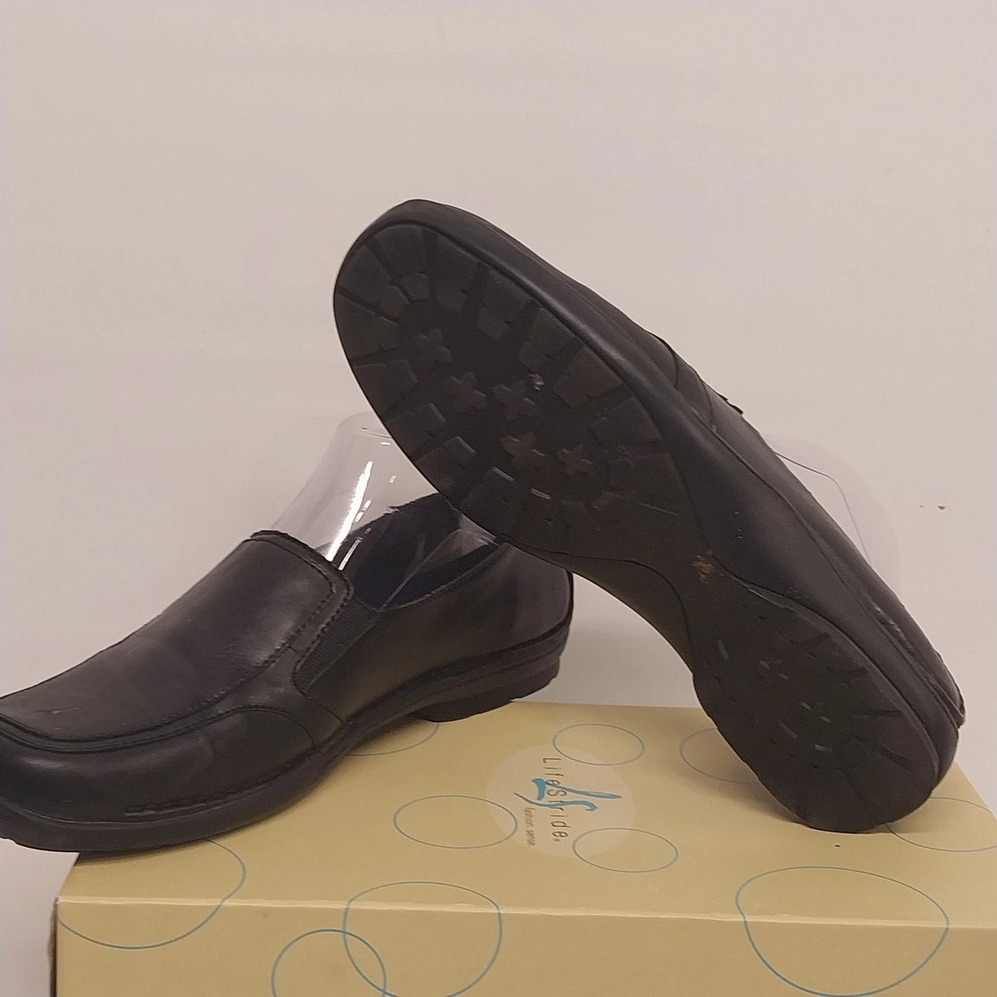 LifeStride Duke Black Wide Slip On Loafers Womens 8W Comfort