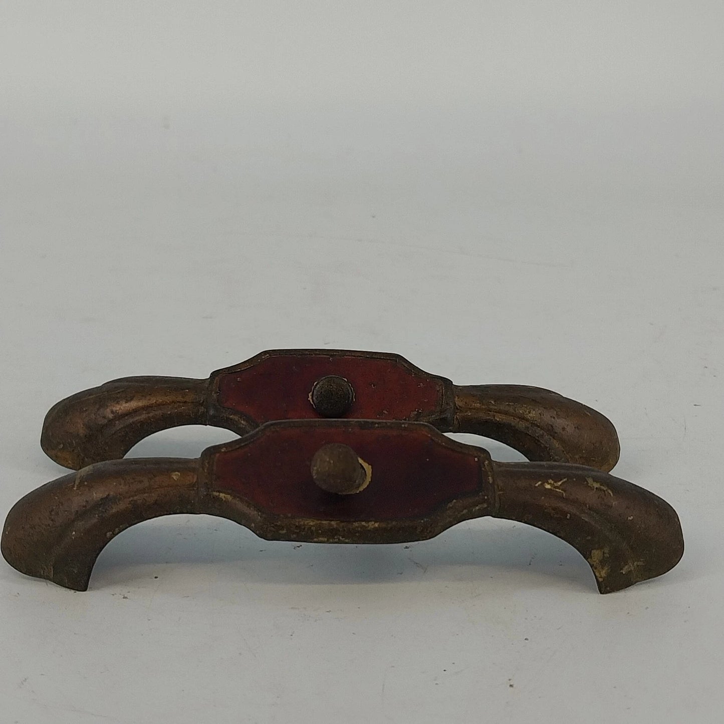 2 Brass Drawer Pulls Ornate Cabinet Handles 5" Furniture Hardware Antique Style